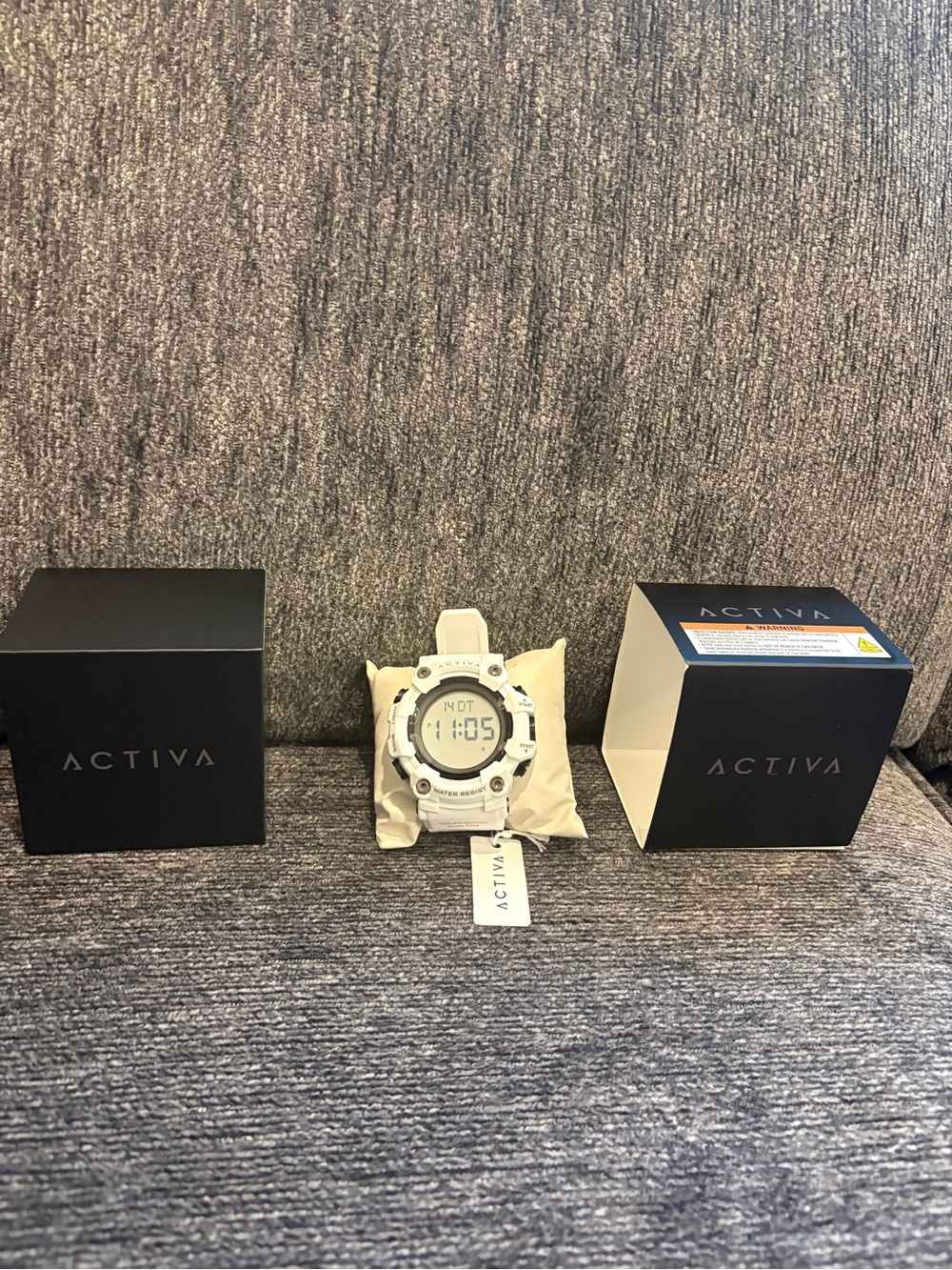 Ativa White Sport Strap Watch — Minimalist Digital Style